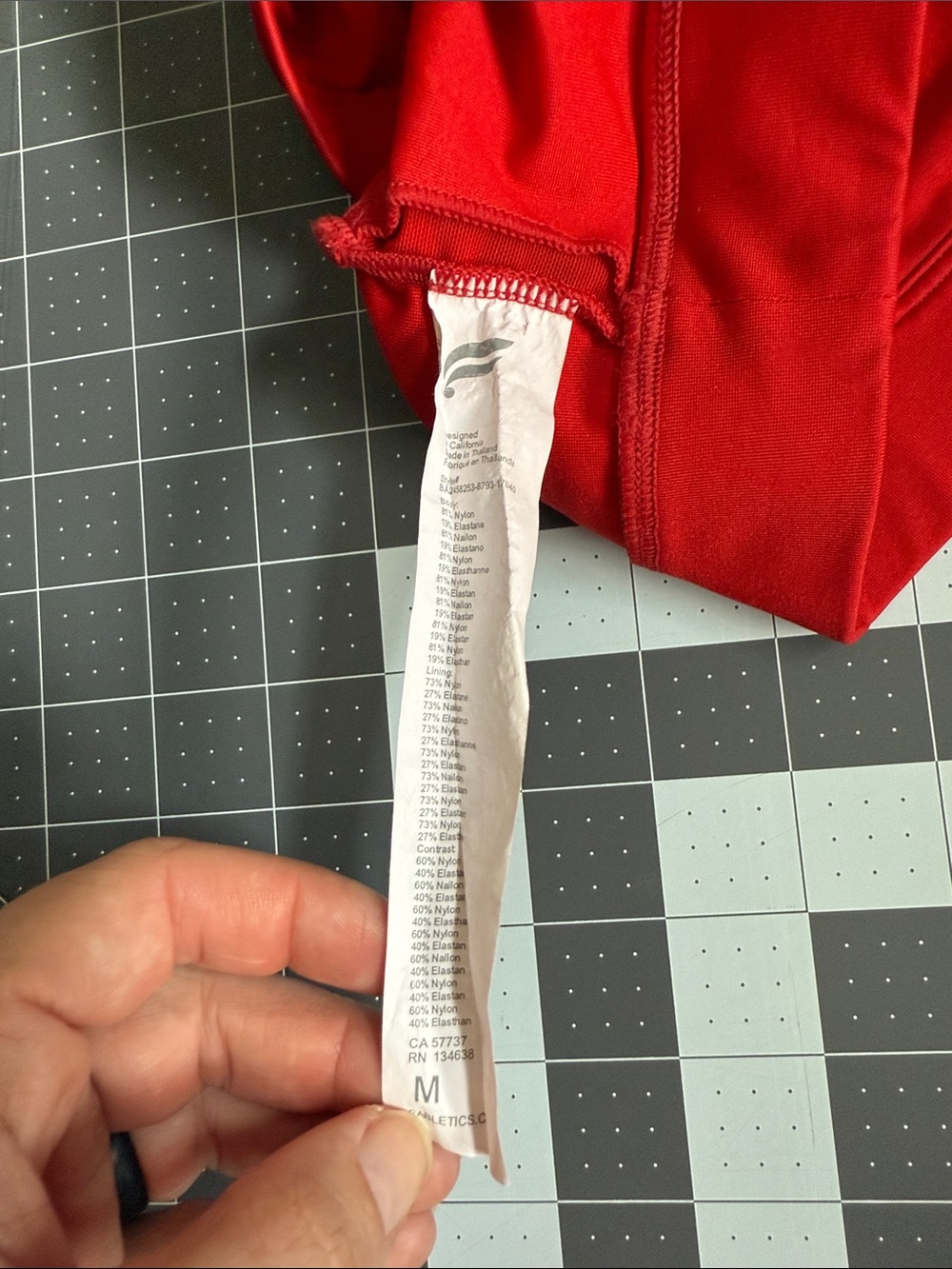 Fabletics Red Racerback Sports Bra - Picture 3 of 3